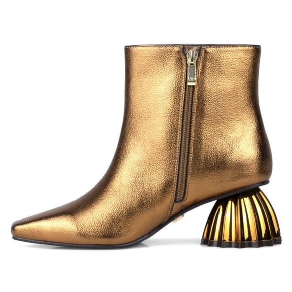 Ninety Union 63MM Napoli Faux Leather & Seashell Heel Booties - Bronze - Picture 2 of 6